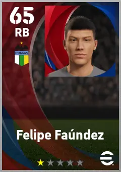 Felipe Faundez eFootball 2026 player card — 65 OVR RB