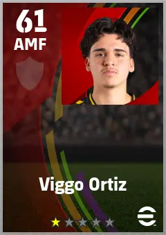 Viggo Ortiz eFootball 2026 player card — 61 OVR AMF