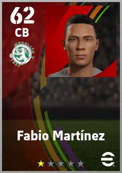 Fabio Martinez eFootball 2026 player card — 62 OVR CB