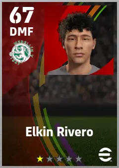 Elkin Rivero eFootball 2026 player card — 67 OVR DMF