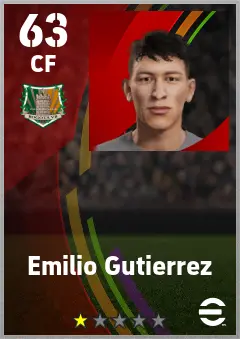 Emilio Gutierrez eFootball 2026 player card — 63 OVR CF