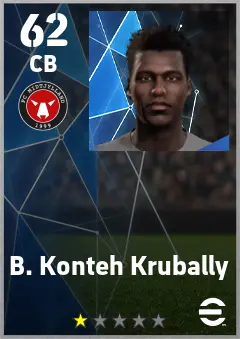 B. Konteh Krubally eFootball 2026 player card — 62 OVR CB