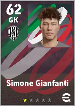 Simone Gianfanti eFootball 2026 player card — 62 OVR GK