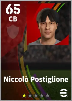 Niccolo Postiglione eFootball 2026 player card — 65 OVR CB
