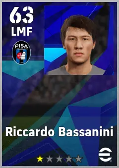 Riccardo Bassanini eFootball 2026 player card, 63 OVR LMF