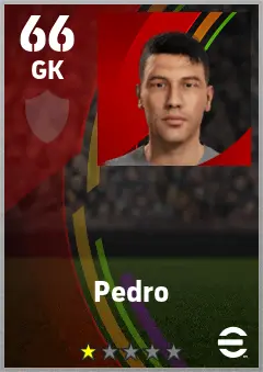 Pedro eFootball 2026 player card — 66 OVR GK