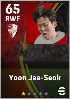 Yoon Jae-Seok eFootball 2026 player card — 65 OVR RWF