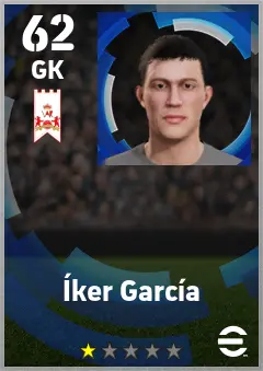 Iker Garcia eFootball 2026 player card — 62 OVR GK