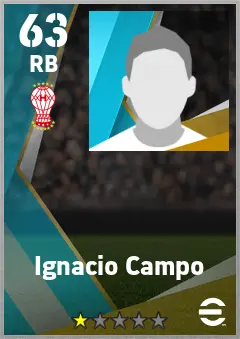 Ignacio Campo eFootball 2026 player card — 63 OVR RB