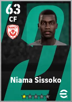 Niama Sissoko eFootball 2026 player card — 63 OVR CF