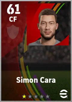 Simon Cara eFootball 2026 player card — 61 OVR CF