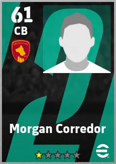 Morgan Corredor eFootball 2026 player card — 61 OVR CB