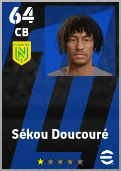 Sekou Doucoure eFootball 2026 player card — 64 OVR CB