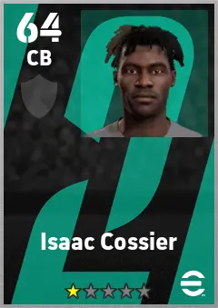 Isaac Cossier eFootball 2026 player card — 64 OVR CB