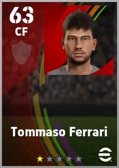Tommaso Ferrari eFootball 2026 player card — 63 OVR CF