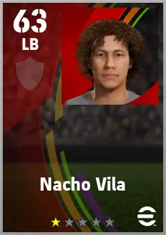 Nacho Vila eFootball 2026 player card — 63 OVR LB