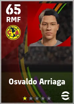 Osvaldo Arriaga eFootball 2026 player card — 65 OVR RMF