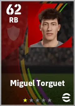 Miguel Torguet eFootball 2026 player card — 62 OVR RB