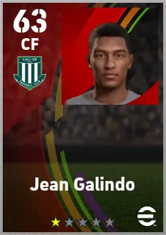 Jean Galindo eFootball 2026 player card — 63 OVR CF
