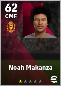 Noah Makanza eFootball 2026 player card, 62 OVR CMF
