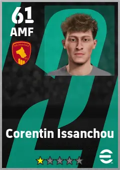 Corentin Issanchou eFootball 2026 player card — 61 OVR AMF
