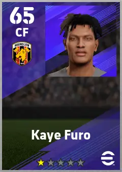 Kaye Furo eFootball 2026 player card — 65 OVR CF