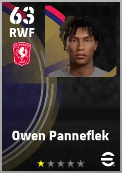 Owen Panneflek eFootball 2026 player card — 63 OVR RWF