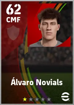 Alvaro Novials eFootball 2026 player card — 62 OVR CMF