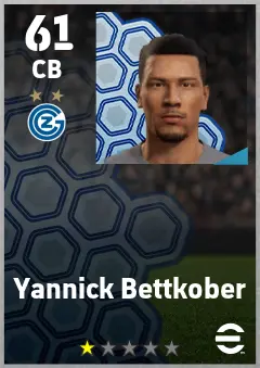 Yannick Bettkober eFootball 2026 player card — 61 OVR CB
