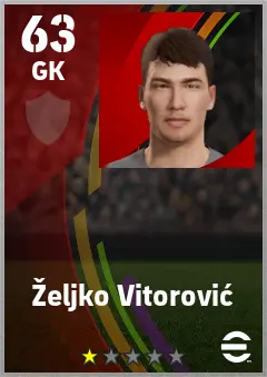 Zeljko Vitorovic eFootball 2026 player card — 63 OVR GK