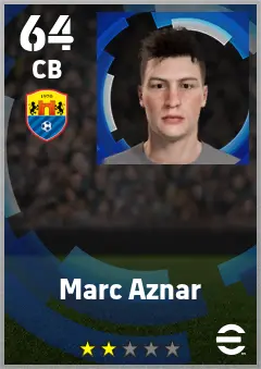 Marc Aznar eFootball 2026 player card — 64 OVR CB