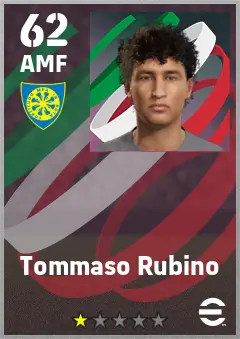 Tommaso Rubino eFootball 2026 player card — 62 OVR AMF