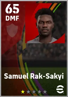 Samuel Rak-Sakyi eFootball 2026 player card — 65 OVR DMF