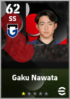 Gaku Nawata eFootball 2026 player card — 62 OVR SS