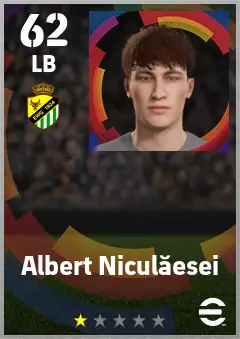 Albert Niculaesei eFootball 2026 player card — 62 OVR LB