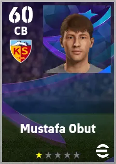 Mustafa Obut eFootball 2026 player card — 60 OVR CB