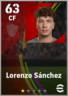 Lorenzo Sanchez eFootball 2026 player card — 63 OVR CF