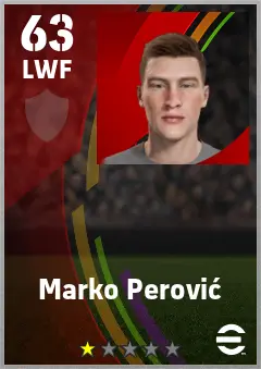 Marko Perovic eFootball 2026 player card — 64 OVR LWF