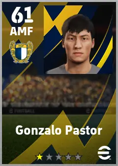 Gonzalo Pastor eFootball 2026 player card — 61 OVR AMF