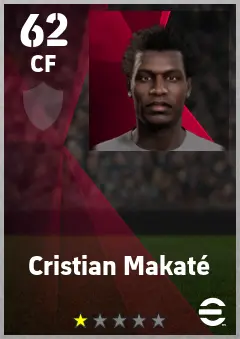 Cristian Makate eFootball 2026 player card — 62 OVR CF