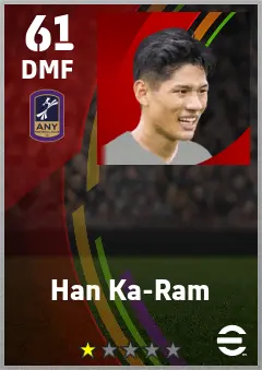 Han Ka-Ram eFootball 2026 player card — 61 OVR DMF