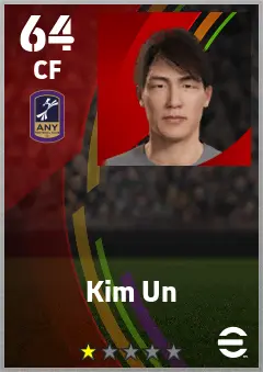 Kim Un eFootball 2026 player card — 64 OVR CF