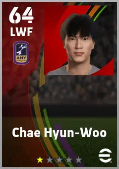 Chae Hyun-Woo eFootball 2026 player card — 64 OVR LWF