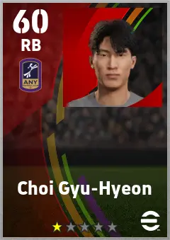 Choi Gyu-Hyeon eFootball 2026 player card — 60 OVR RB