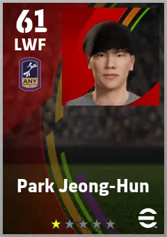 Park Jeong-Hun eFootball 2026 player card — 61 OVR LWF