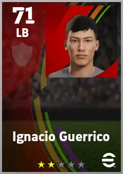Ignacio Guerrico eFootball 2026 player card — 71 OVR LB