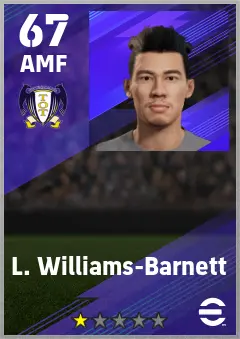 L. Williams-Barnett eFootball 2026 player card — 67 OVR AMF