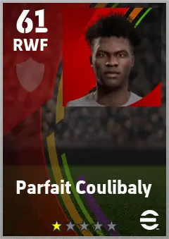 Parfait Coulibaly eFootball 2026 player card — 61 OVR RWF