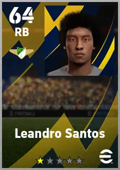 Leandro Santos eFootball 2026 player card — 64 OVR RB