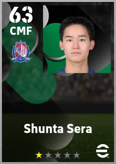Shunta Sera eFootball 2026 player card — 63 OVR CMF